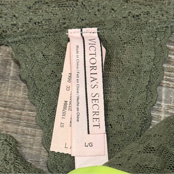 Victoria's Secret Lace Green thong/string elastic waist panty New Size Large - Picture 7 of 10